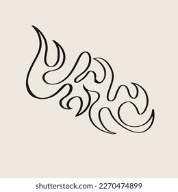 Red Fire Element Vector Cartoon. Old school seamless pattern.