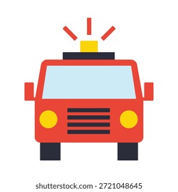 Roter Feuerwehrmotor mit Notsiren-Symbol.
