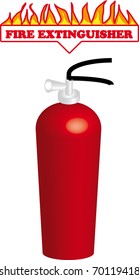 Red fire extinguisher 3D, isolated against white background.