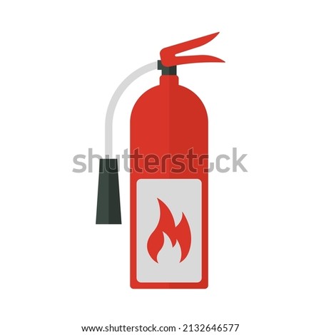 Red fire extinguisher flat icon vector on white background. Extinguish fire. Vector 10 EPS. Foto stock © 