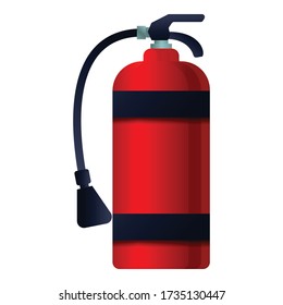 Red fire extinguisher icon. Cartoon of red fire extinguisher vector icon for web design isolated on white background
