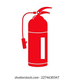 Icono del extinguidor de incendios rojo. Instalaciones de extinción de incendios. Vector.