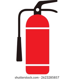 Ícone vermelho do extintor de incêndio, equipamento de segurança, símbolo de prevenção de incêndio.