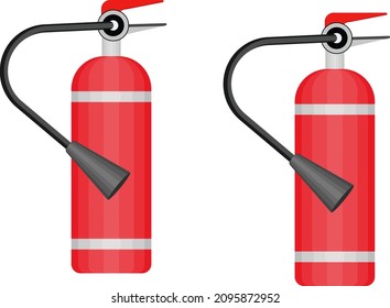 Roter Feuerlöscher , Vektorgrafik auf weißem Hintergrund.