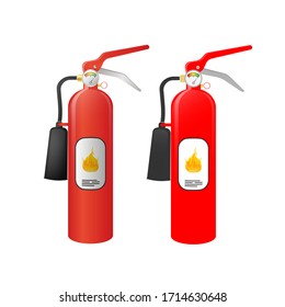 Red fire extinguisher. Fire extinguisher isolated on a white background. Realistic. Vector.