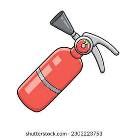 Ilustración vectorial aislada del extinguidor de incendios rojos
