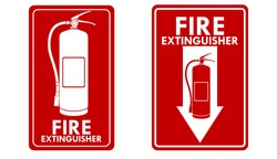 Red Fire Extinguisher Label Set.