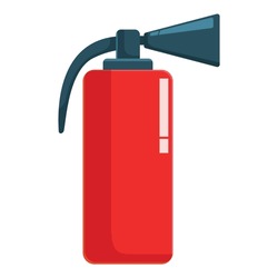 Red fire extinguisher is standing upright, ready to be used in case of a fire emergency