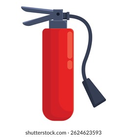 Extintor de incêndio vermelho em pé, essencial para a segurança contra incêndios e a preparação para emergências