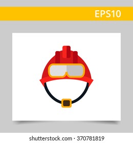 Red fire fighter helmet