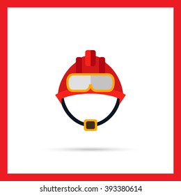 Red fire fighter helmet