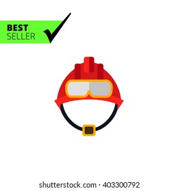Red fire fighter helmet