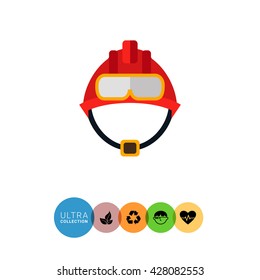 Red fire fighter helmet