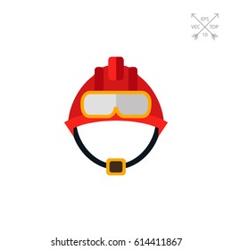 Red fire fighter helmet