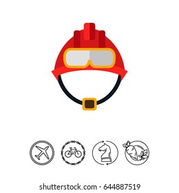 Red fire fighter helmet