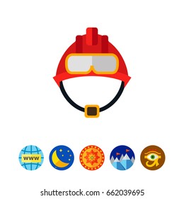 Red fire fighter helmet