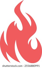 Red Fire Flame Flat Design Style Element