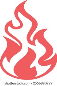 Red Fire Flame Flat Design Style Element