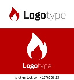 Red Fire flame icon isolated on white background. Heat symbol. Logo design template element. Vector Illustration