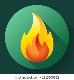 Red fire flame icon vector logo illustration.