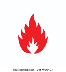 Red fire flame icon vector image