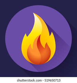 Red fire flame icon vector logo illustration