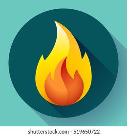 Red fire flame icon vector logo illustration