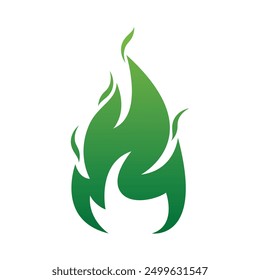 Letrero del logotipo de la llama de fuego rojo. Vector azul, verde, naranja y amarillo