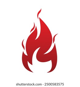 Red Fire Flame Logo Sign. Vector blue, green, orange, and yellow flame symbol