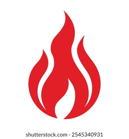 Red Fire Flame Logo Sign. Vector