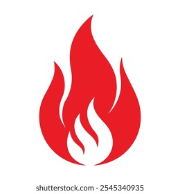 Red Fire Flame Logo Sign. Vector