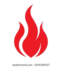 Red Fire Flame Logo Sign. Vector