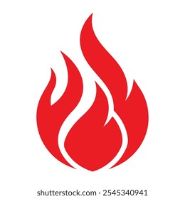 Red Fire Flame Logo Sign. Vector