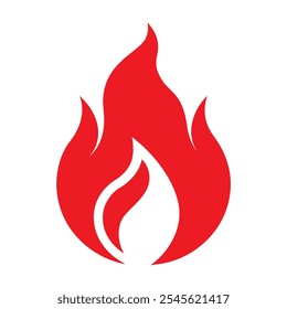 Letrero del logotipo de la llama de fuego rojo. Este es un archivo de Vector editable.