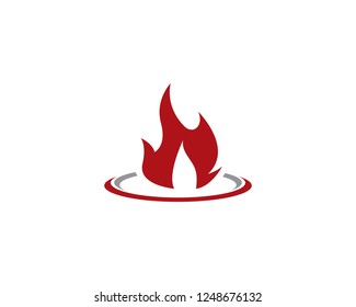 
Red Fire flame Logo Template vector icon Oil, gas and energy logo concept