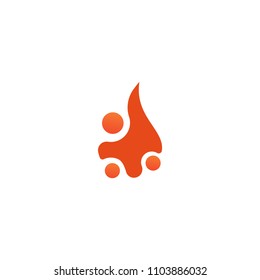 red fire flame vector logo template