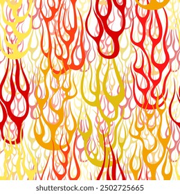 Llamas rojas del fuego aisladas en el fondo blanco. Diseño de patrón tribal.