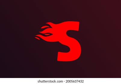red fire flames S alphabet letter icon for business and company. Suitable for a corporate logo
