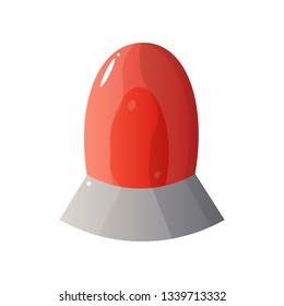 Red fire flasher flat icon isolated on white background