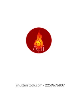 Red fire flat icons and pictograms set isolated on white background for danger concept or logo design.