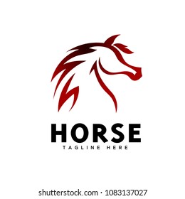 Red Fire Head Horse Logo Stock Vector (Royalty Free) 1083137027 ...