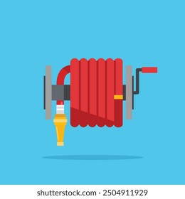 red fire hose icon. fire fighting equipment illustration. suitable for poster and web icon use