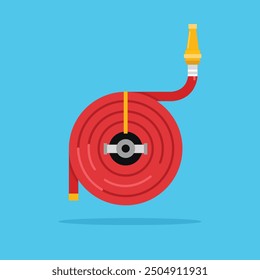 red fire hose icon. fire fighting equipment illustration. suitable for poster and web icon use