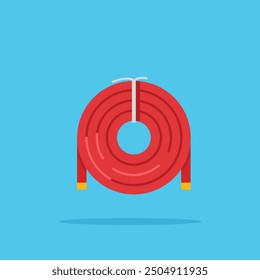 red fire hose icon. fire fighting equipment illustration. suitable for poster and web icon use