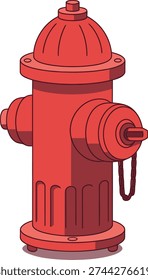 Red Fire Hydrant with Chain Detail Keywords fir