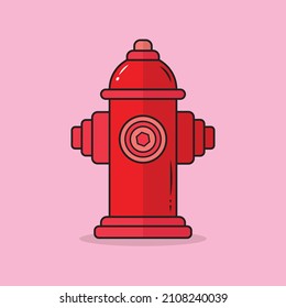 Hidratante de fuego rojo. Equipo de extinción de incendios. Ilustración del icono del vector. Ilustración vectorial aislada.