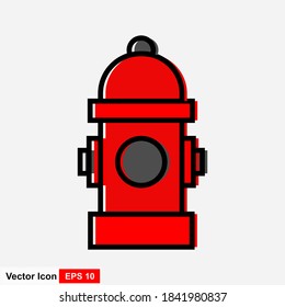 red fire hydrant Icon, isolated vector illustration