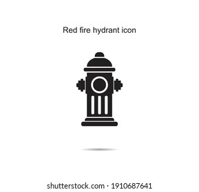 Red fire hydrant icon vector illustration graphic on background