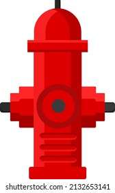 Red fire hydrant, illustration, vector on a white background.