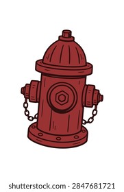 Red Fire Hydrant Illustration Vector Art